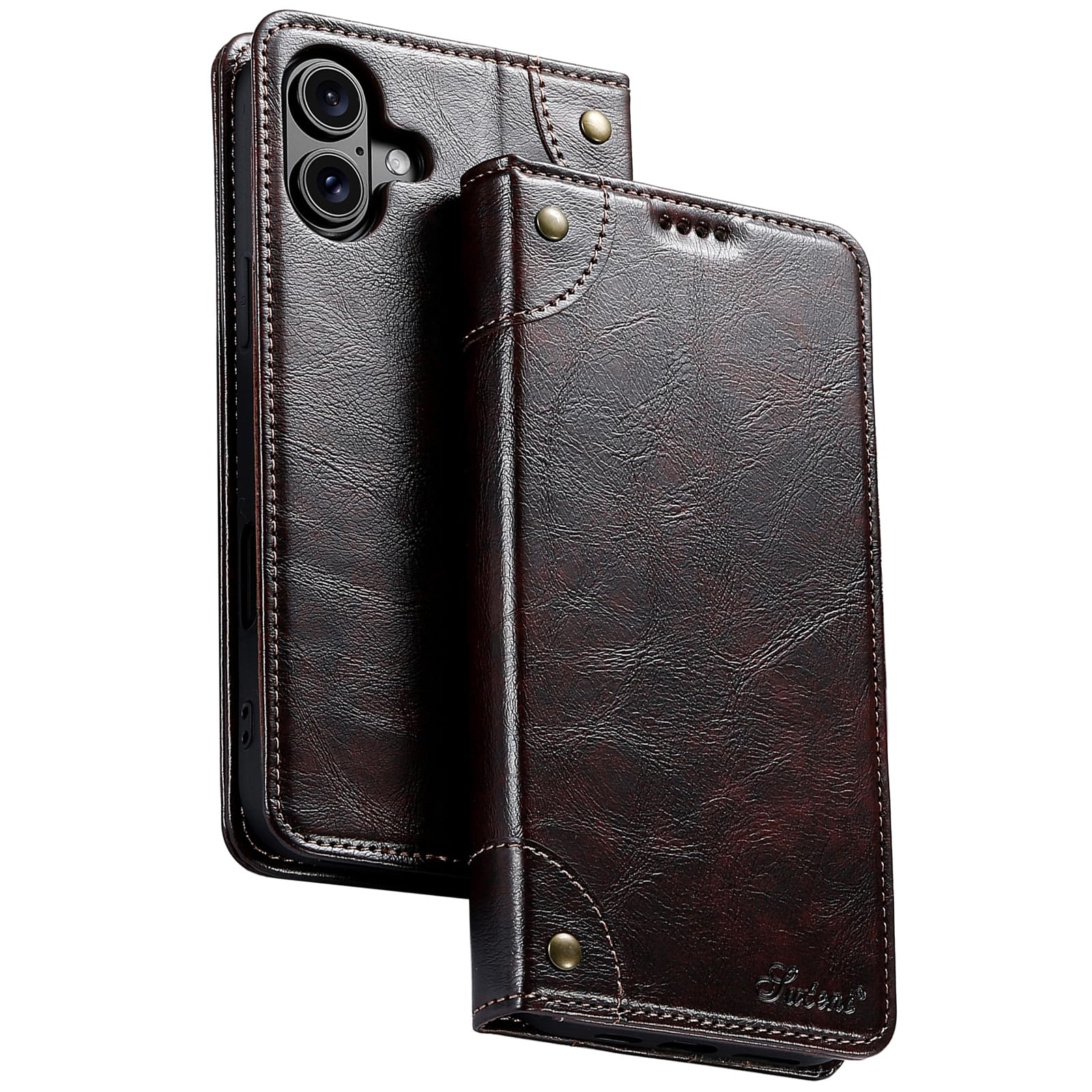 JCGOOD iPhone 17 ケース 手帳型 いphone 17 手帳 ケース カード収納 財布型 アイフォン 17 カバー カード入れ スタンド機能 マグネット式 本革 レザー スマホケース 軽量 薄型 防塵 耐衝撃 保護 携帯ケース アイホン 17 6.3 対応 ブラウン