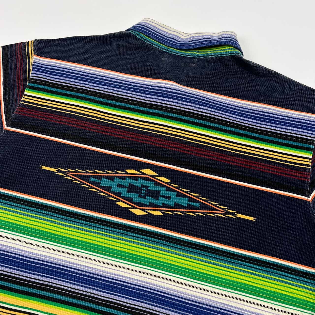 CHAPS DENIM チャップス デニム チマヨ ネイティブ 柄 半袖 ポロシャツ サイズ M /メンズ/ビンテージ/日登美