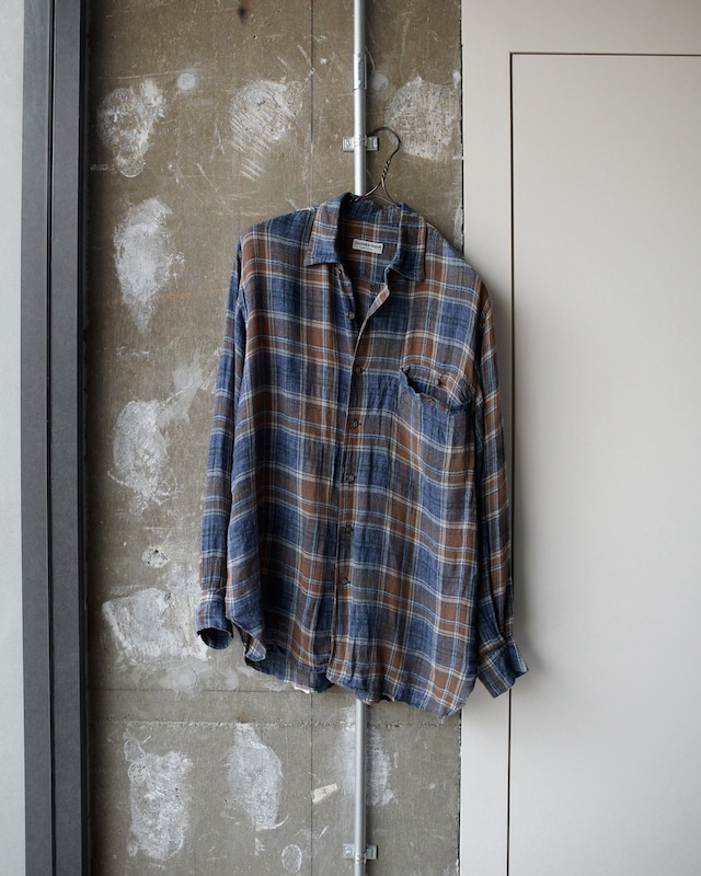muted plaid cotton gauze shirt / relaxed fit / Made in ITALY