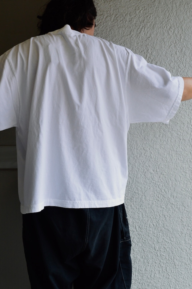 SHAKA WEAR garment dye 7.5oz drop wide fit heavy weight tee USA cotton WHITE/BLACK シャカウェアー ガーメントダイTシャツ