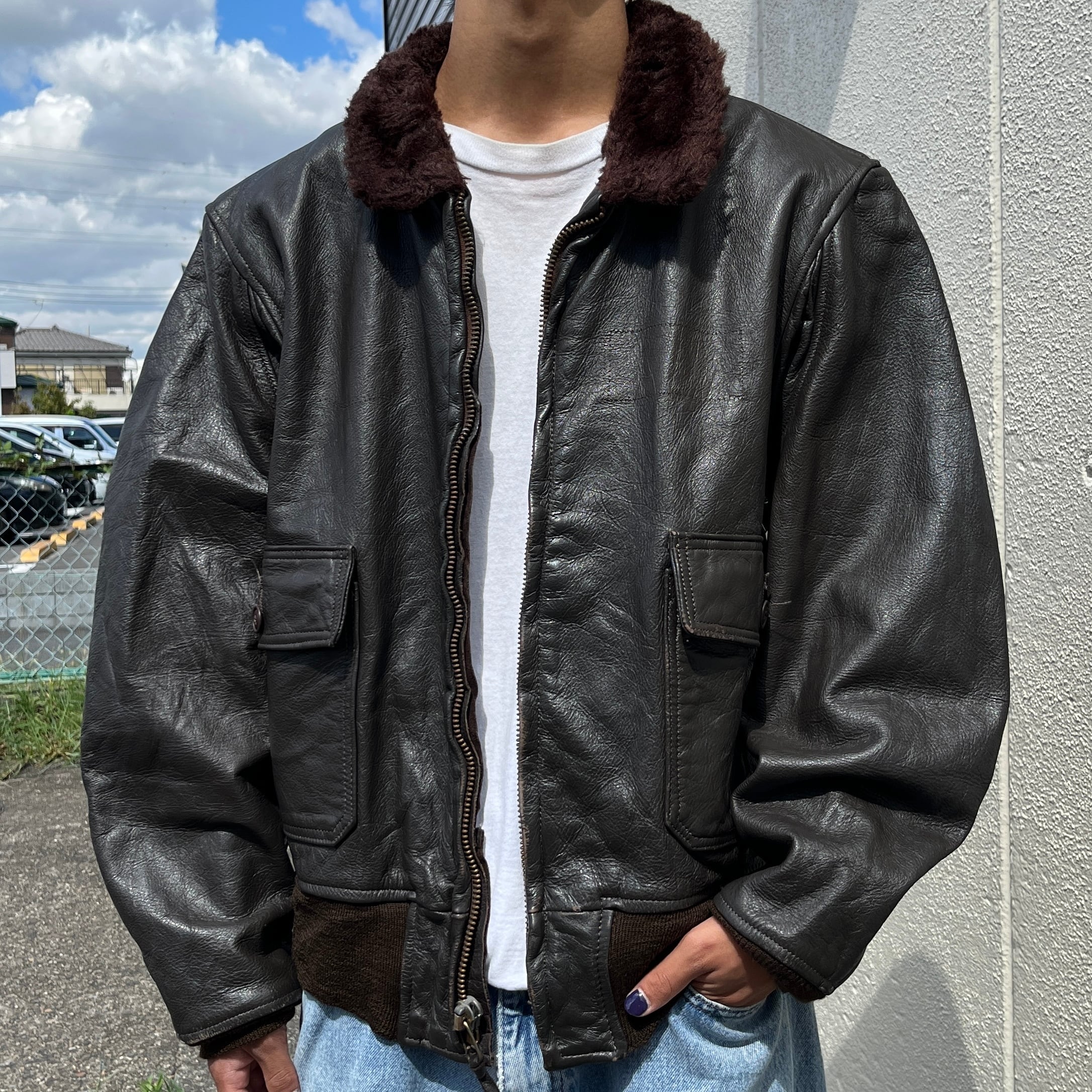 肩幅約47cm1972年実物本物【U.S.NAVY】 G-1 FLIGHT JACKET