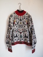 1990's Animal motif Mock neck sweater