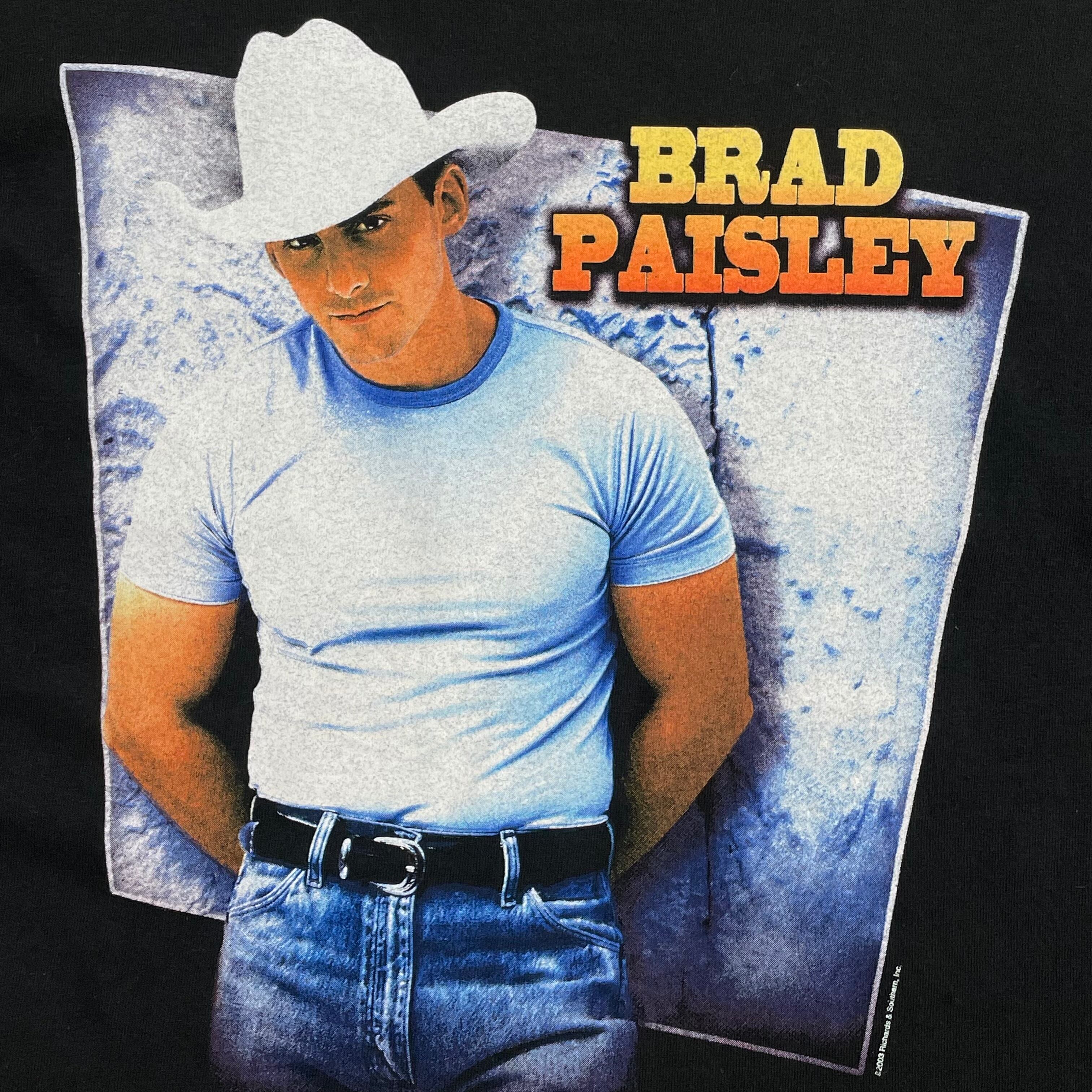 GILDAN】ブラッドペイズリー ミュージックTシャツ ツアーTシャツ BRAD PAISLEY プリント 両面 バックプリント 音楽系 カントリー シンガーソングライター ヘビーウェイト HEAVYWEIGHT XL 黒t us古着 古着屋手ぶらがbest ブラッドペイズリー 音楽Tシャツ ツアーT バックプリント