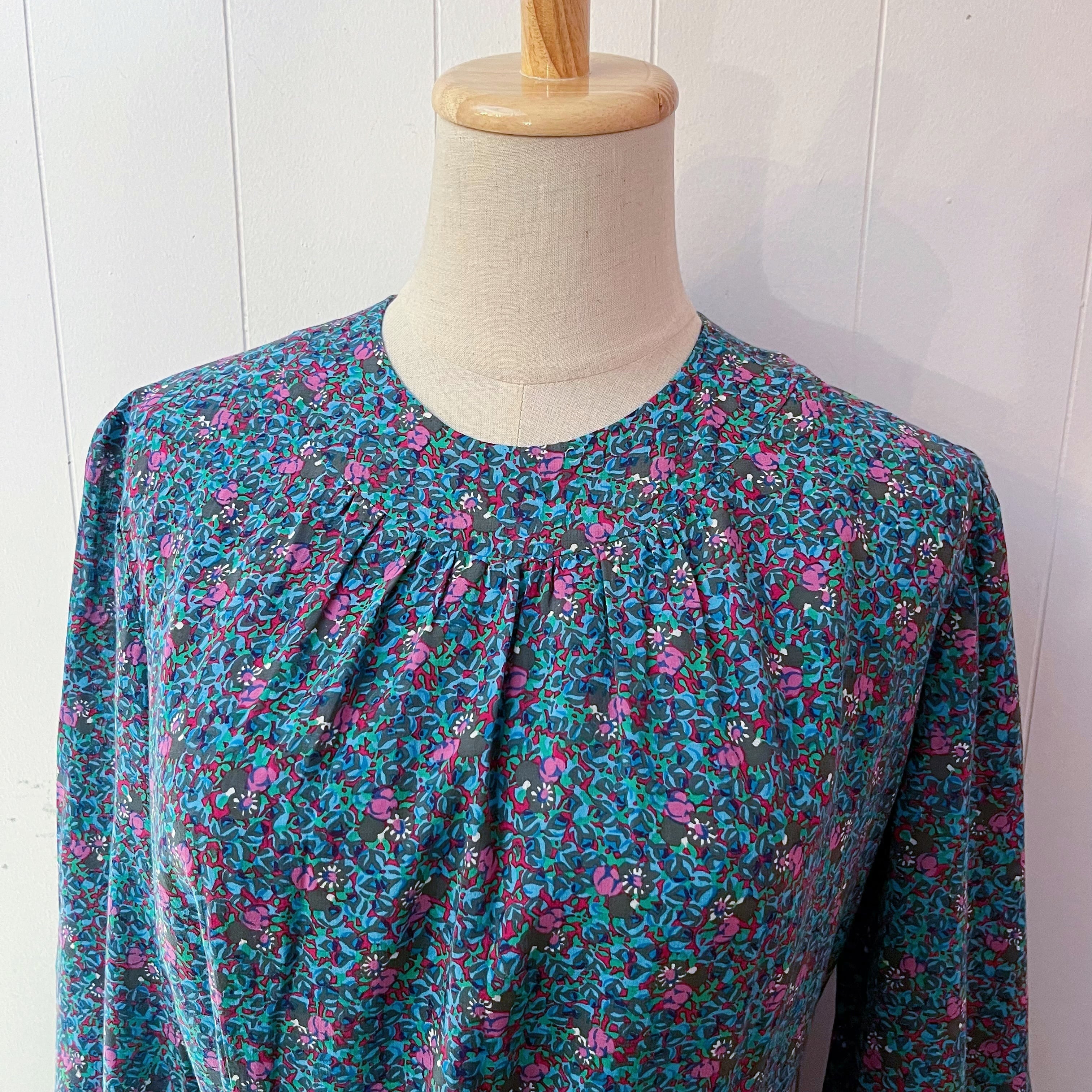 pink line flower gather one-piece