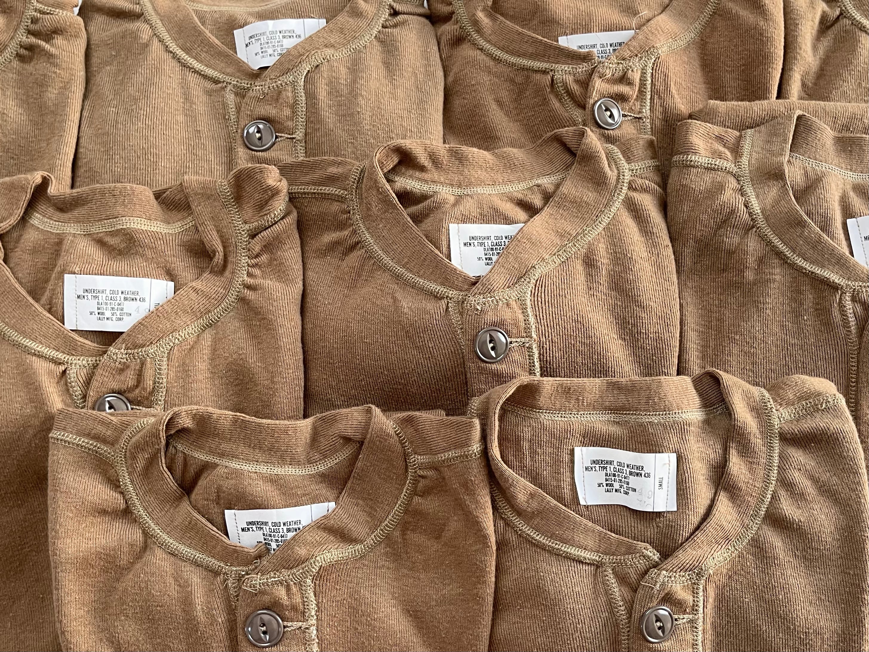 【Deadstock】Sz:S 90s USミリタリー ヘンリーネック サーマル