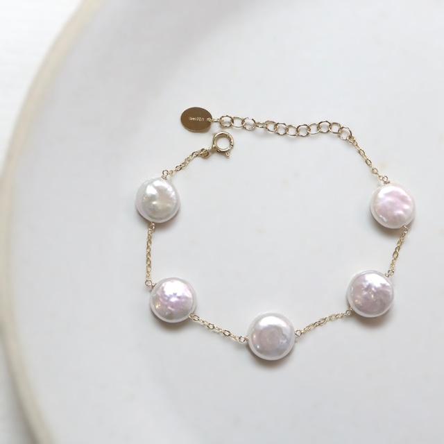 Coin pearl connect bracelet