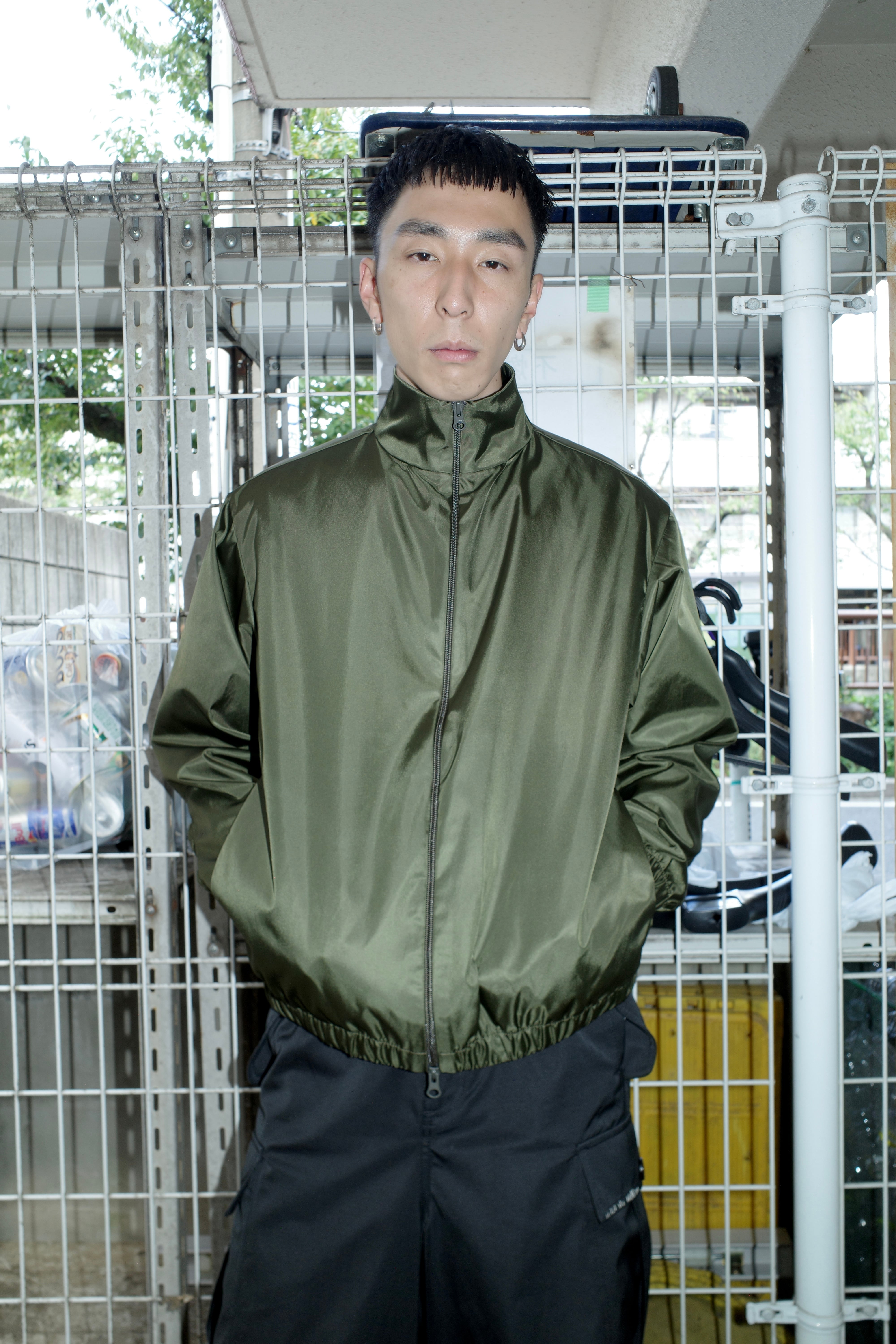 GABRIELA COLL GARMENTS TECHNICAL ZIPPER JACKET GREEN S14-261