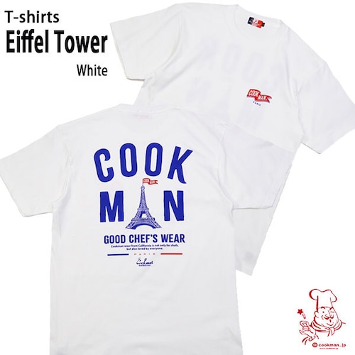 Cookman T-shirts Eiffel Tower WHITE クックマン Tシャツ エッフェル塔 ホワイト パリオリンピック UNISEX 男女兼用 アメリカ