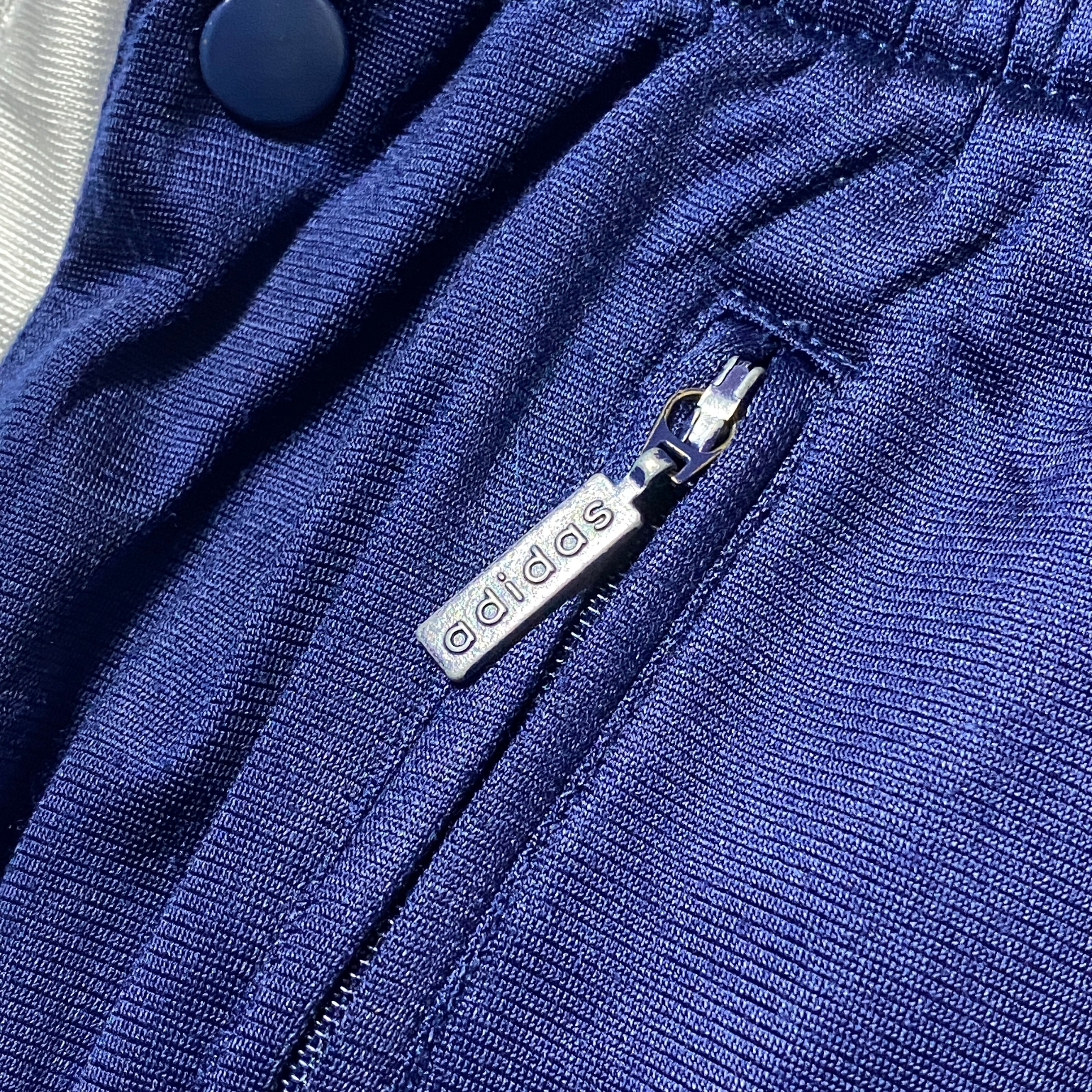 90's 00's adidas アディダス 刺繍文字ロゴ サイドスナップ ストライプ