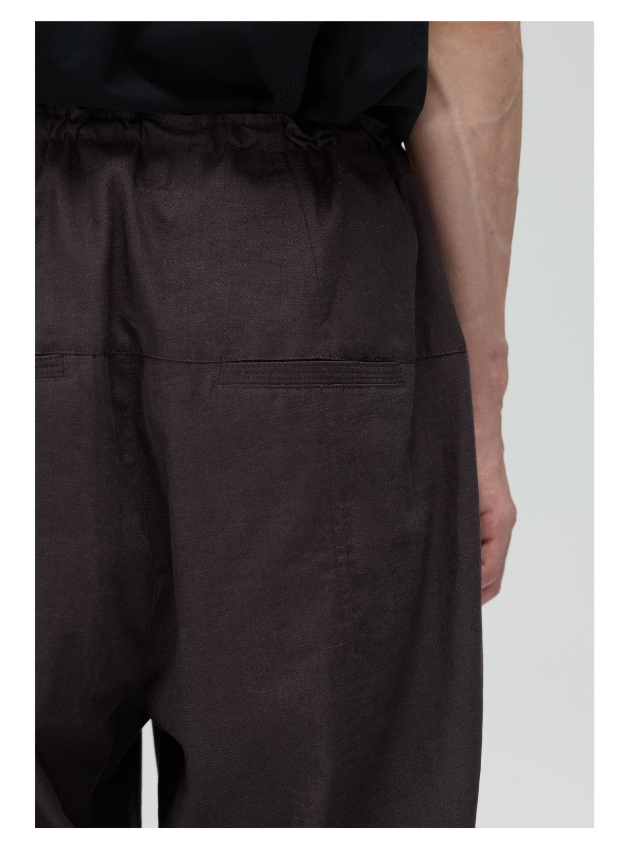 DECESOLO 26SS ルーズフィット ワイドドローストリングパンツ