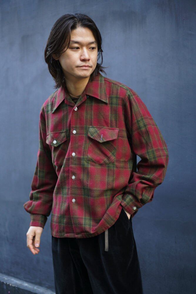トップス KINGS ROAD WOOL SHIRT / 70S Vintage 70s Sears Kings Road wool flannel lined shirt size M