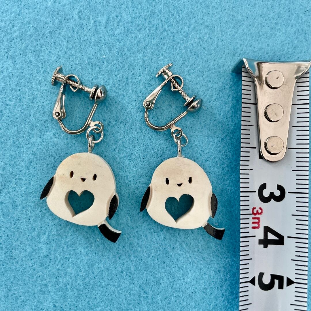 シマエナガ イヤリング 木彫り | 北海道大自然の工芸品「橋本工芸