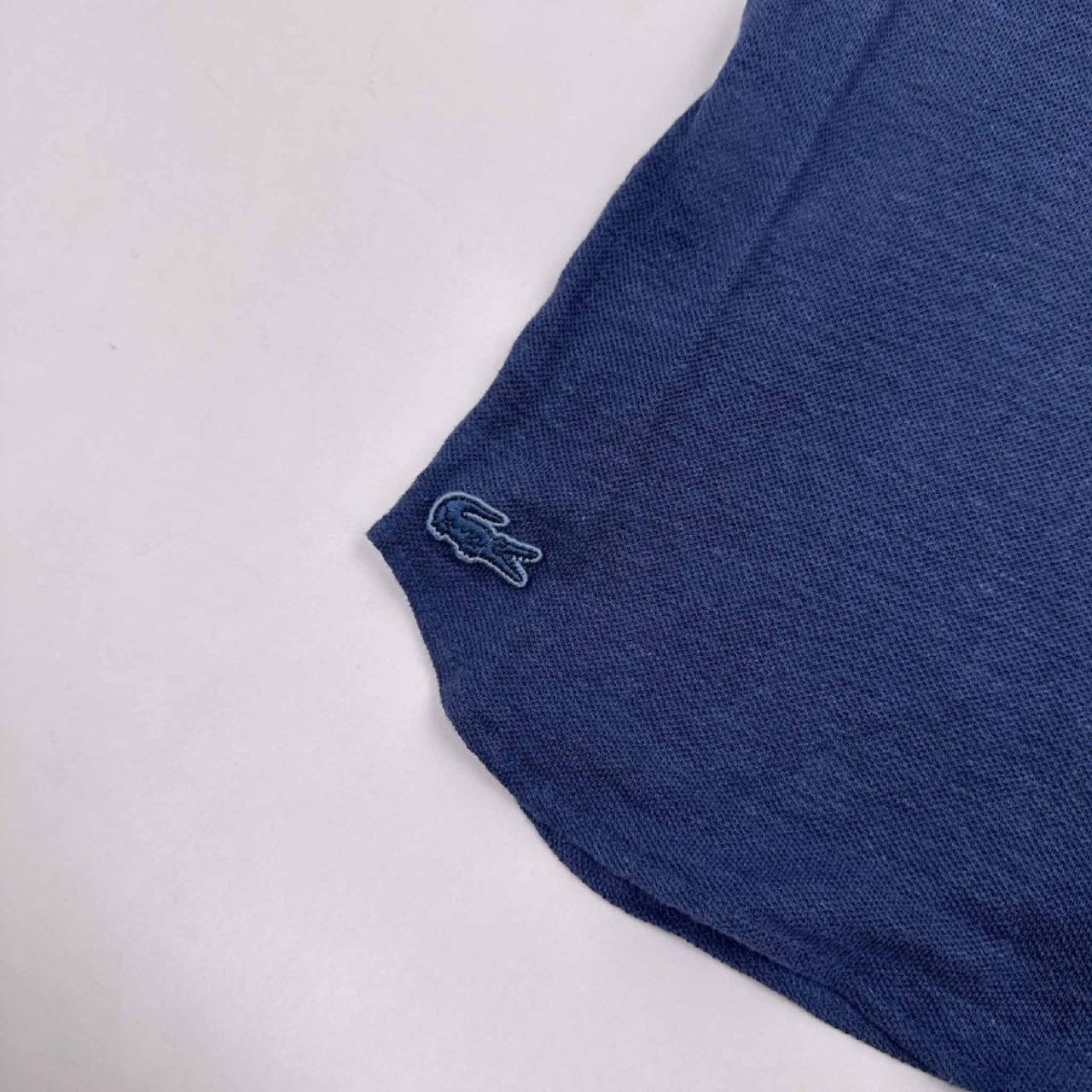 リネン100%◆LACOSTE ラコステ 半袖シャツ サイズ 36/くすみブルー/レディース/ファブリカ 青ワニ