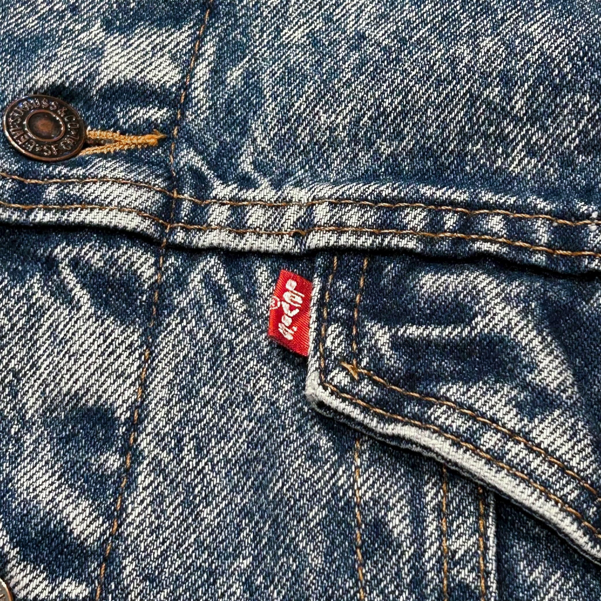 90's USA製 Levi's 70417-0819 Chemical Wash Flannel Lined Denim