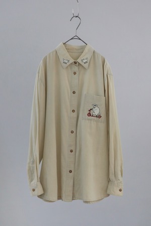 Euro sheep embroidery corduroy shirt