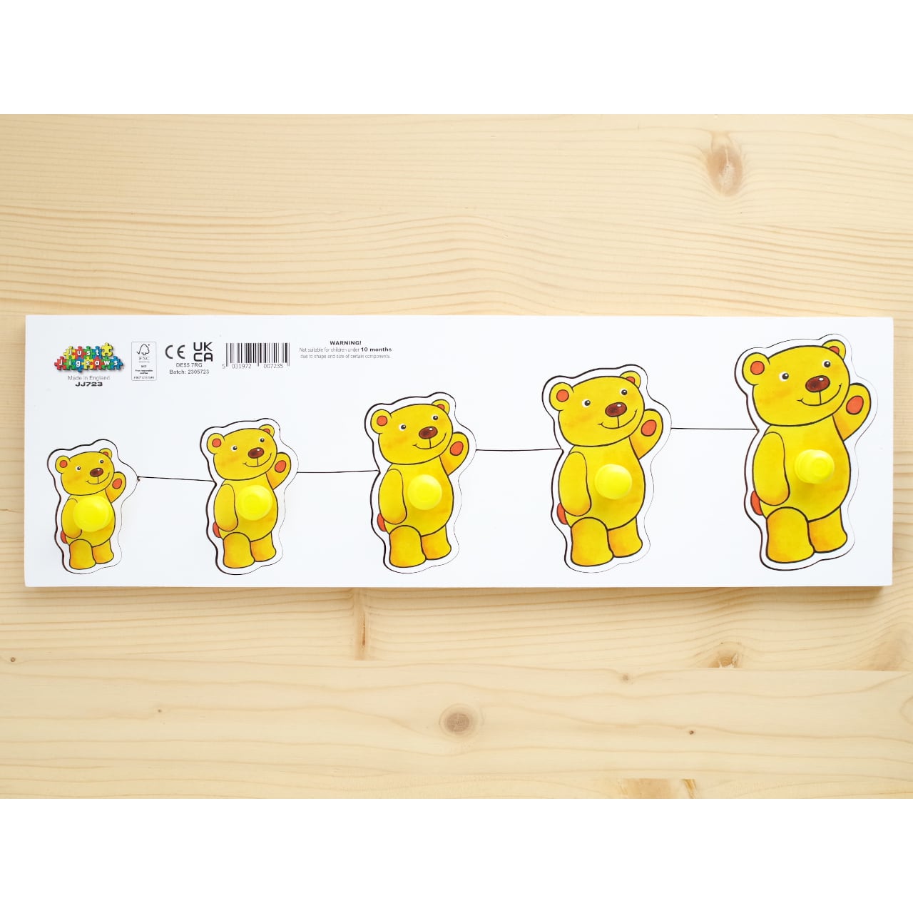 ジャストジグソーズ ノブ付きパズル テディー | 木のおもちゃ専門店