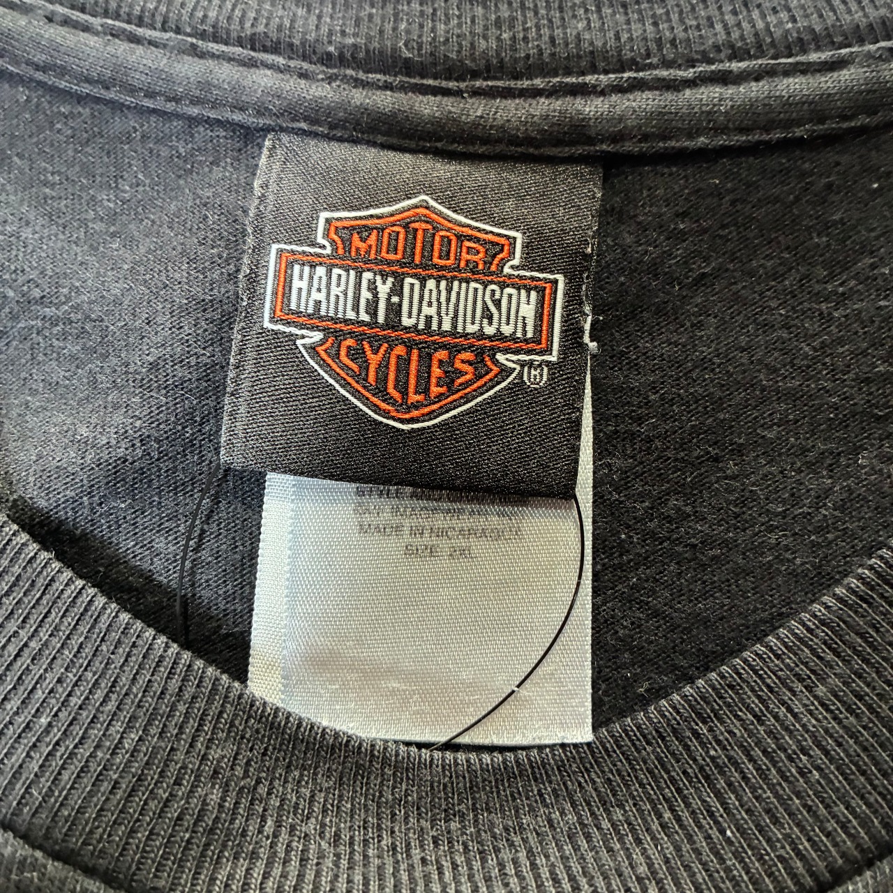 10s Harley-Davidson フレイムTシャツ　黒　ハーレー