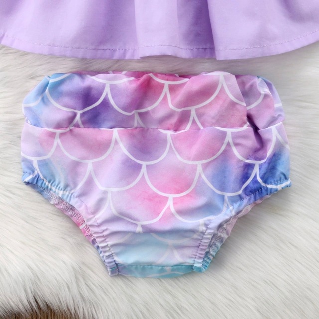 即納 マーブルマーメイドセットアップ カットソー ブルマ 女の子ベビー キッズ サマーウェア 夏服 ゆめかわいい パステル Shell Baby Kids