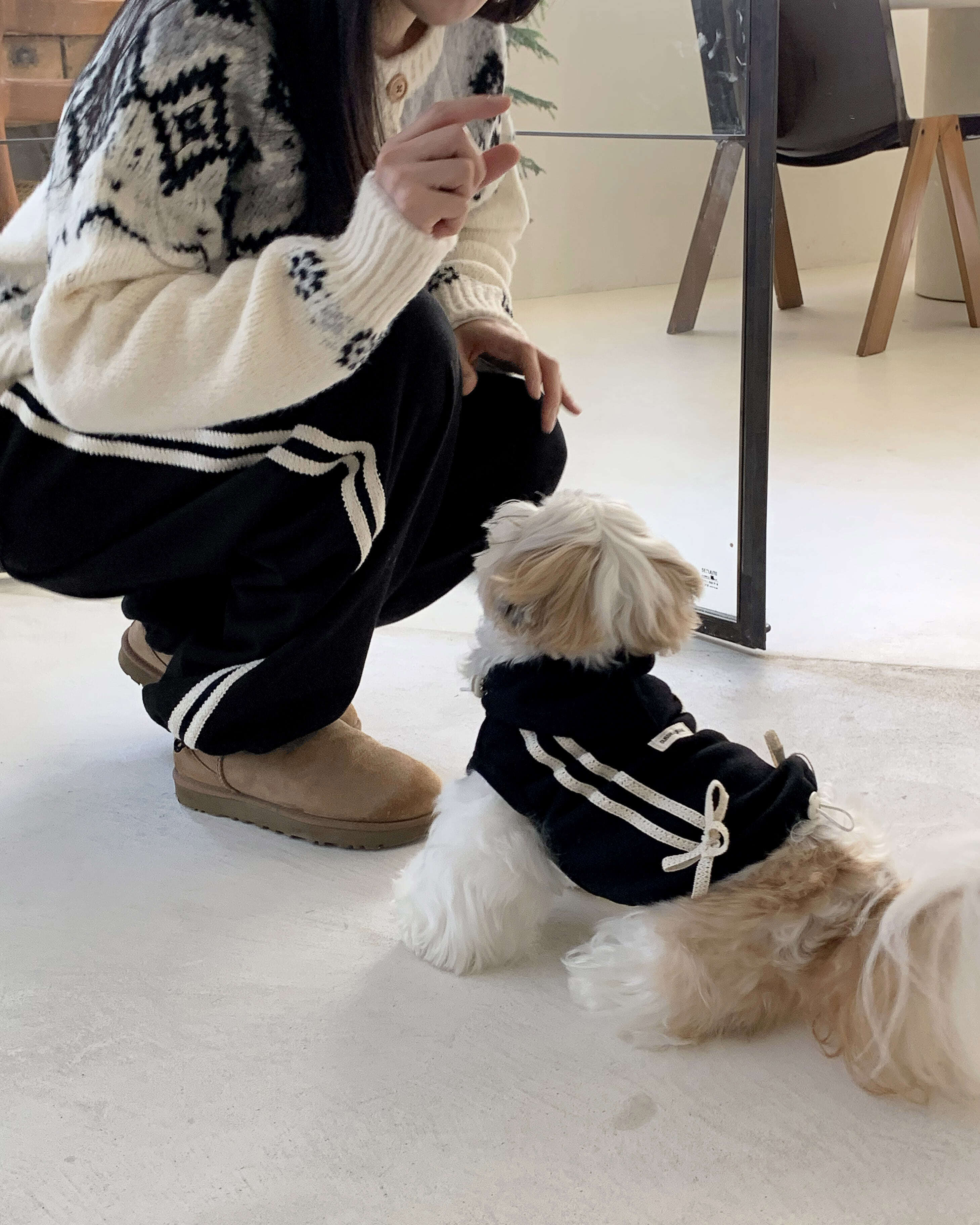 即納【DURANG RURANG】Ribbon Hoodie Jacket（Black）デュランルラン