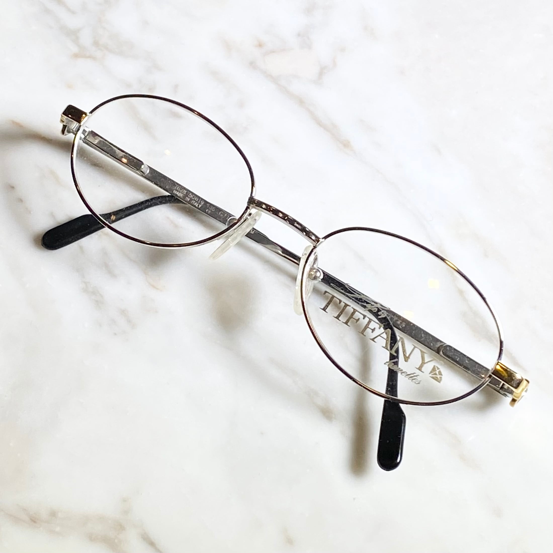 vintage TIFFANY LUNETTES platinum plated glasses “t628” | NOIR ONLINE