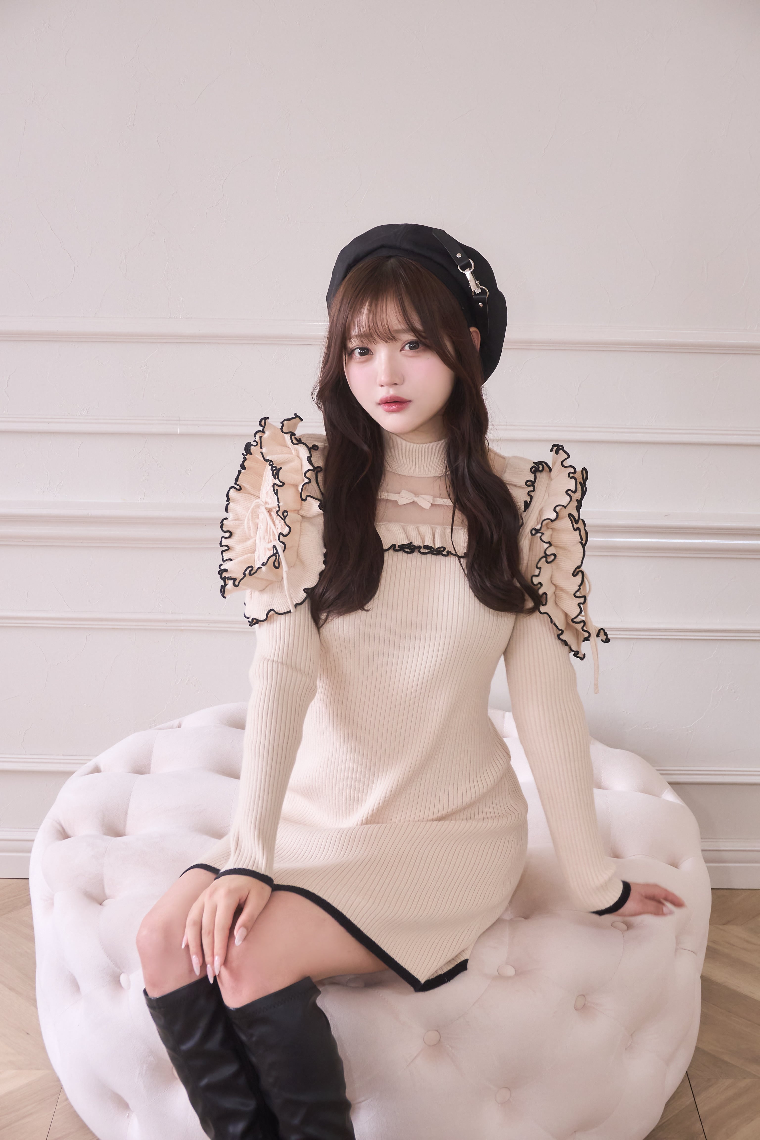 きらきらショルダーフリルワンピース | meltie