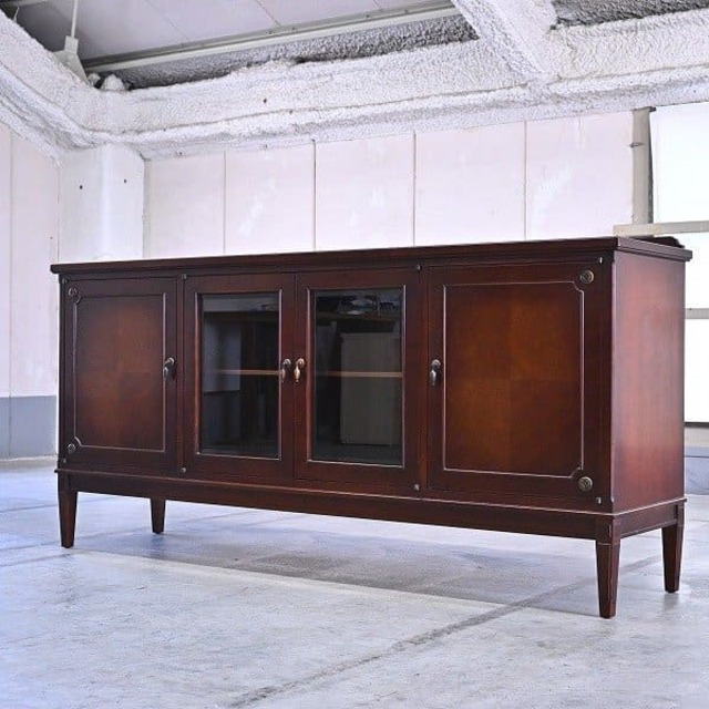 神戸洋家具 メープル不二家 50万 サイドボード マホガニー材 収納 キャビネット クラシック 神戸元町 ヨーロピアン アンティーク調【中古家具/中古インテリア/USED家具ユーズド家具/リサイクル】