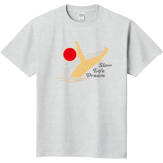クジラと太陽　Tシャツ (アッシュ)
