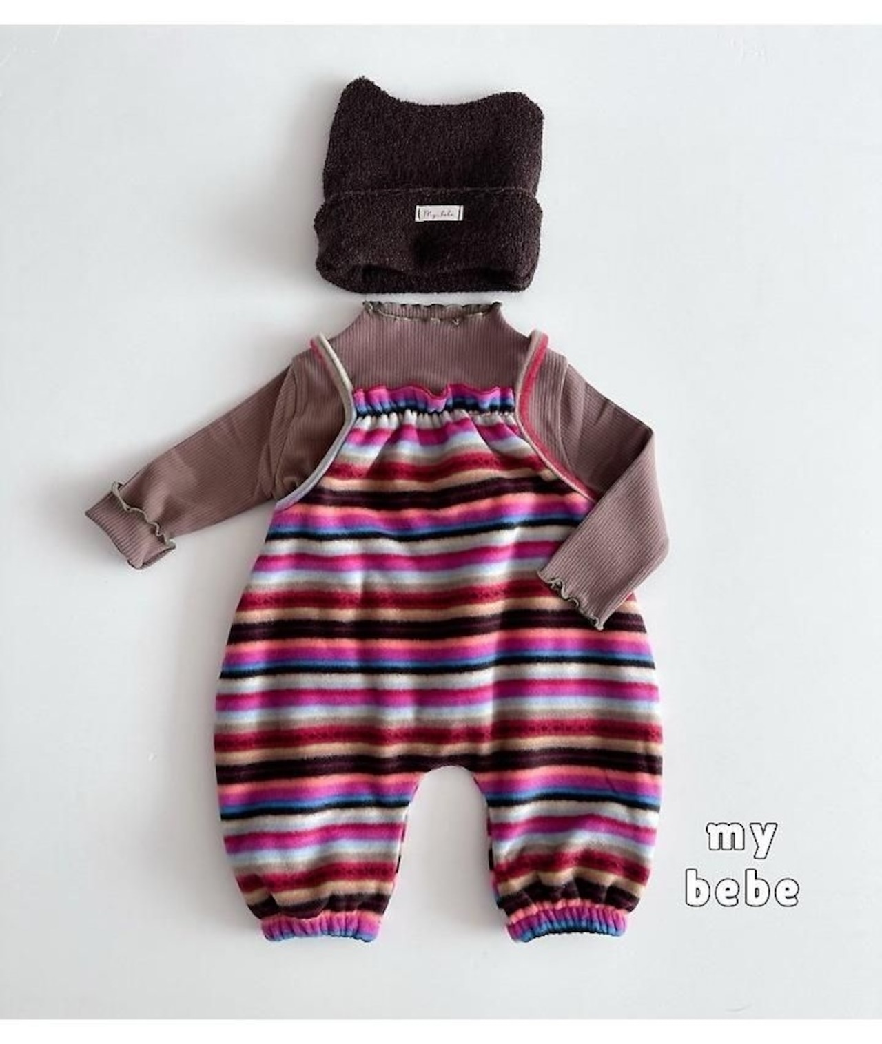韓国子供服 / 26winter / my bebe / ランランフリースオーバーオール / ベビー / 冬服 *S~M*