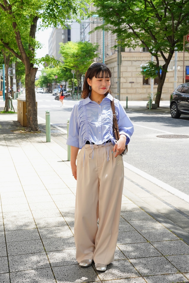 DRAW CORD SHORT HALF SLEEVE SHIRT