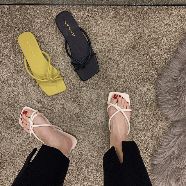 ミュールサマーレッドカジュアルサンダル 靴 シューズ 夏物 フェイクシューズ53172410651