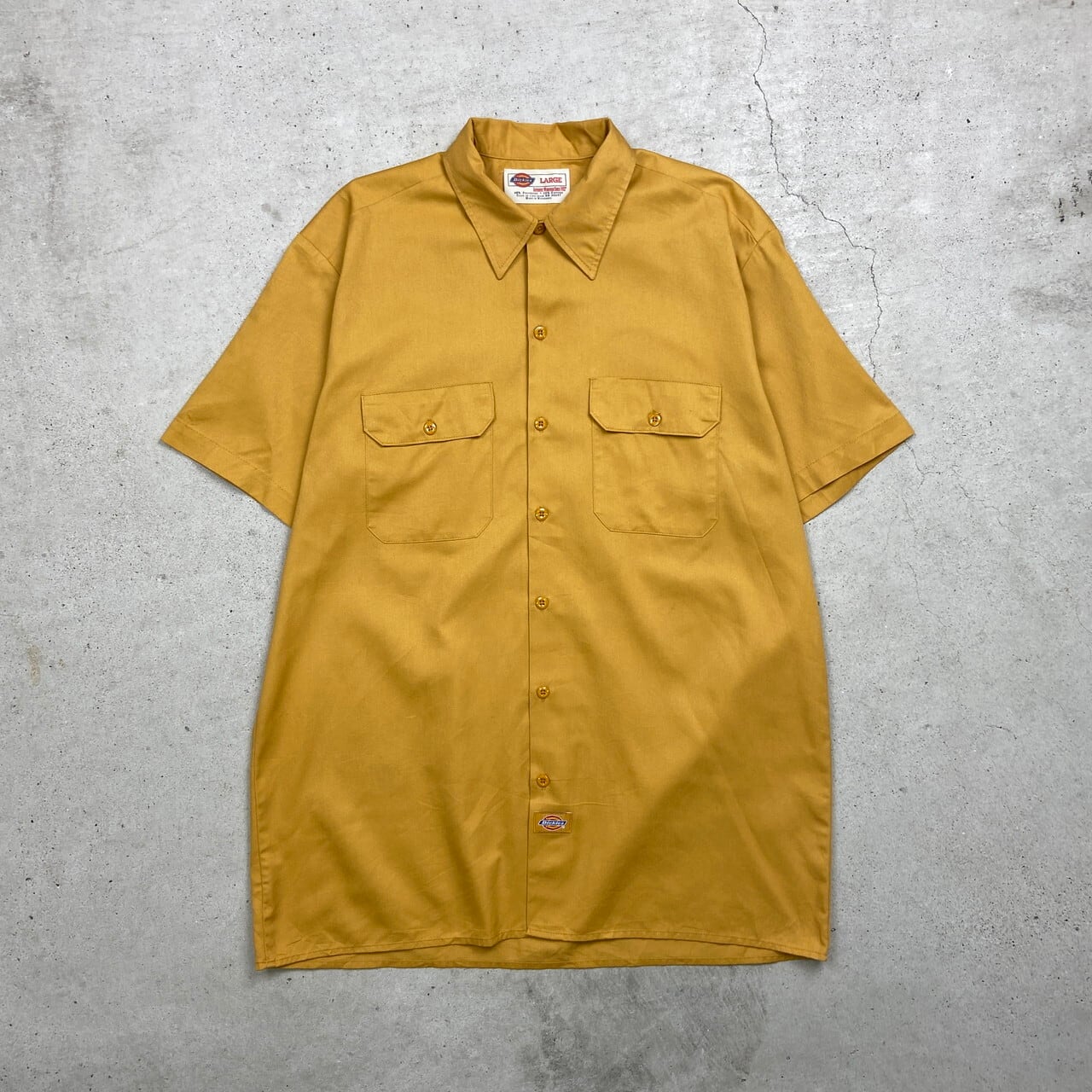 90年代~00年代 Dickies ディッキーズ 半袖 ワークシャツ メンズL 古着