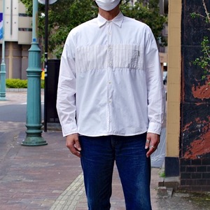 1990s STUSSY Cotton Shirt / Made in USA !! / 90年代 白タグ ステューシー デザイン コットン シャツ