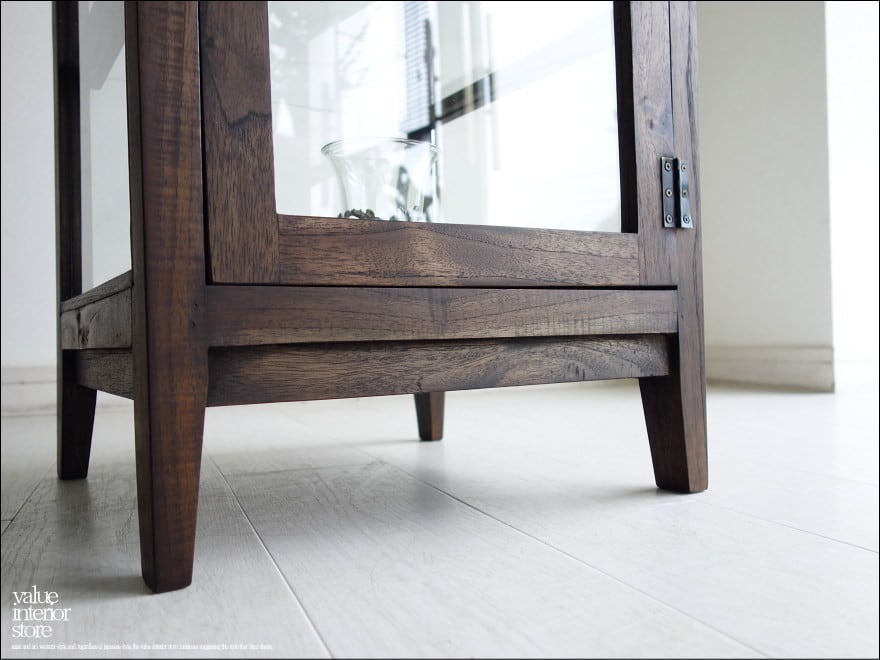 無垢 ガラスパンケースW ショーケース 陳列ケ－ス シンプル 飾り棚