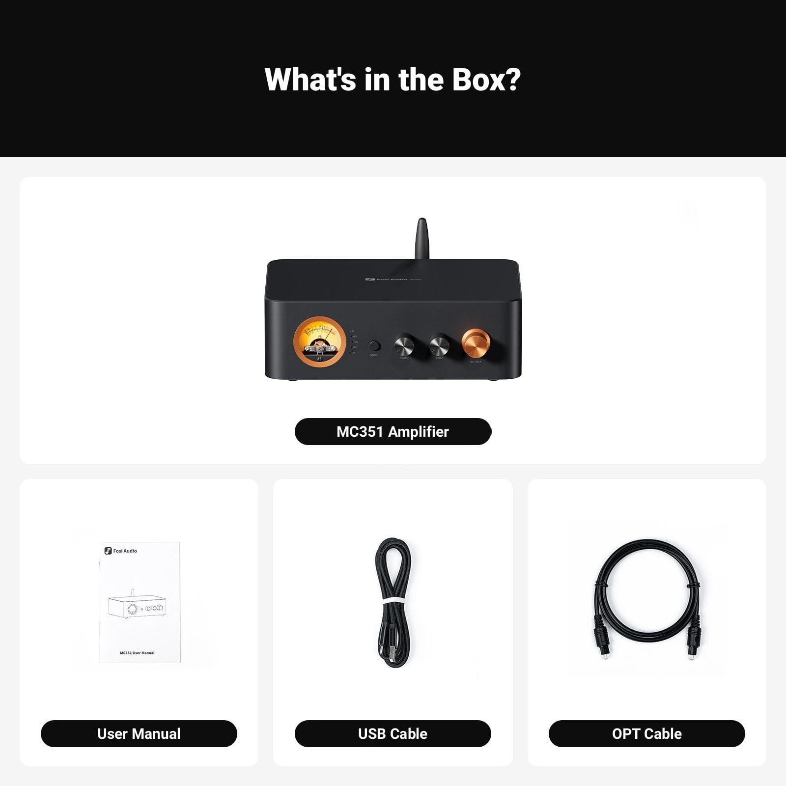 Fosi Audio MC351 2.1チャンネル統合アンプ：48V電源、Bluetooth＆DAC