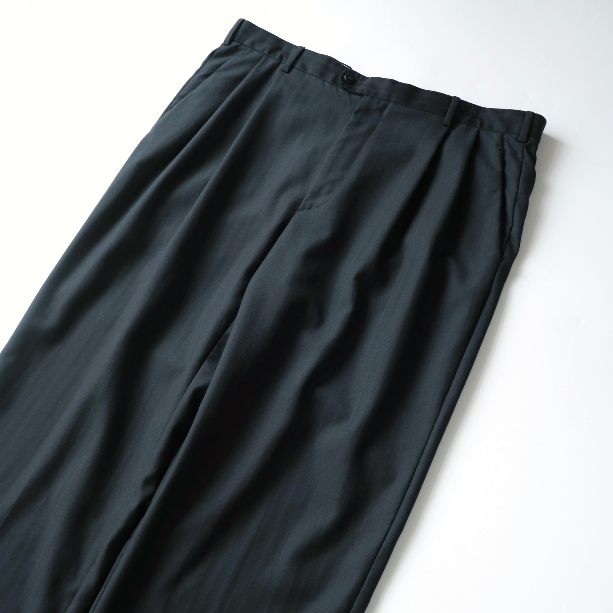 Zanella】Two-tuck Slacks Black 36 Made in Italy | RE:FOUND