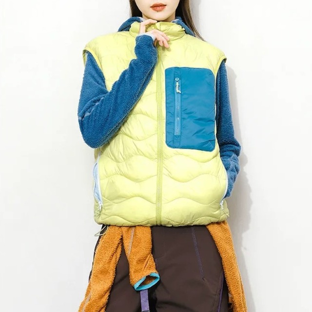 配色ポケット中綿ベスト C00961