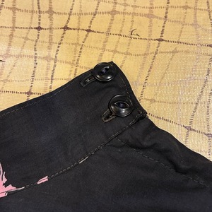 50s pink flower print black circular skirt