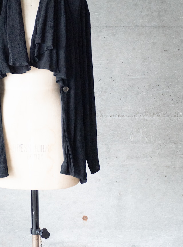 unknown 1980s Black crepe cardigan