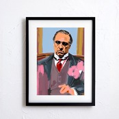 Godfather Ⅱ｜マーロンブランドをモダンに描いたラグジュアリーアートポスター｜大人の部屋を格上げする映画インテリアA4ポスター