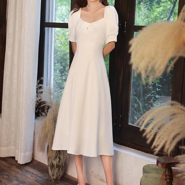 大きいサイズ レディース 新作 21 ワンピースドレス ドレス 結婚式 二次会 ワンピース パーティードレス 演奏会 ドレス ハイウエスト フレア パフスリーブ 半袖 オフショル 2way お呼ばれ ミモレ丈 ドレス パーティードレス 大きいサイズ 結婚式 体型カバー ホワイト 白