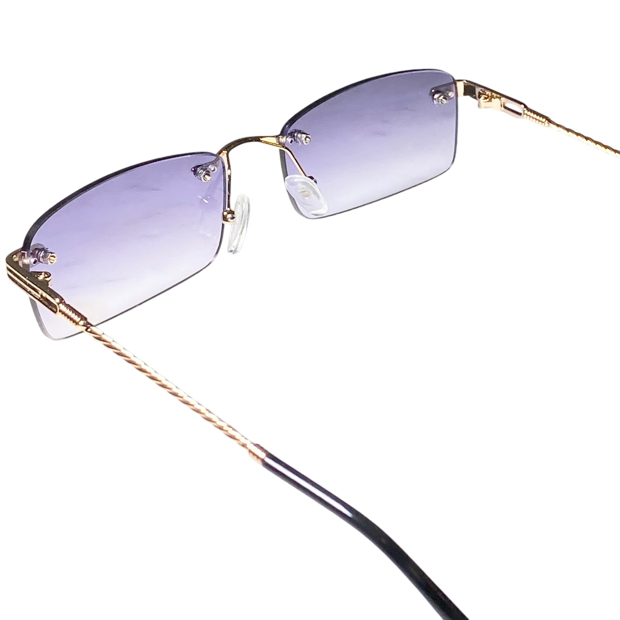 vintage HILTON gold color twist arm deadstock glasses (PURPLE)