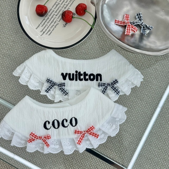 【予約】Check Ribbon Cape(2color) 〘 ネーム刺繍 〙