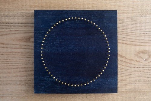 アウトレット：『材料』約17.5センチ藍染めの板とピン64本のセット