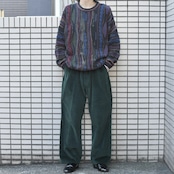 dark green corduroy wide pants