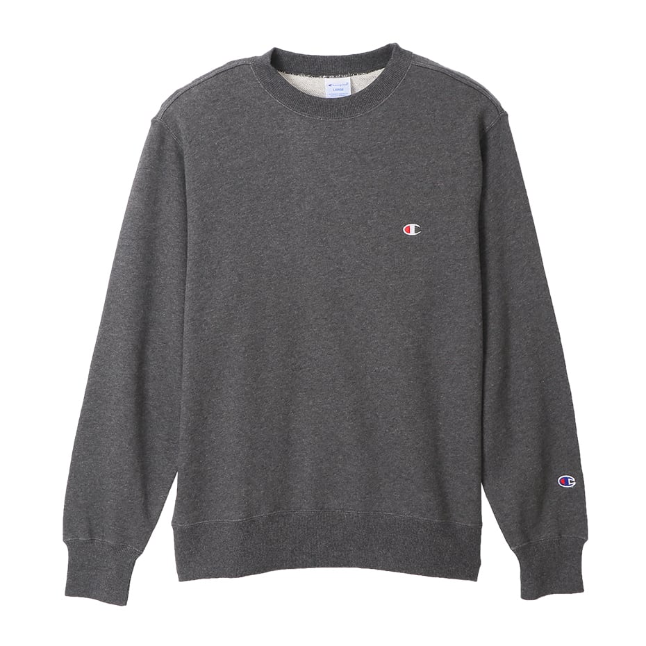 Champion(チャンピオン) クルーネックスウェットシャツ ベーシック ヘザーチャコール C3-Q001