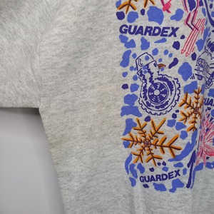 90s　アメリカ製　フルーツオブザルーム　スウェット　プリントトレーナー　裏起毛