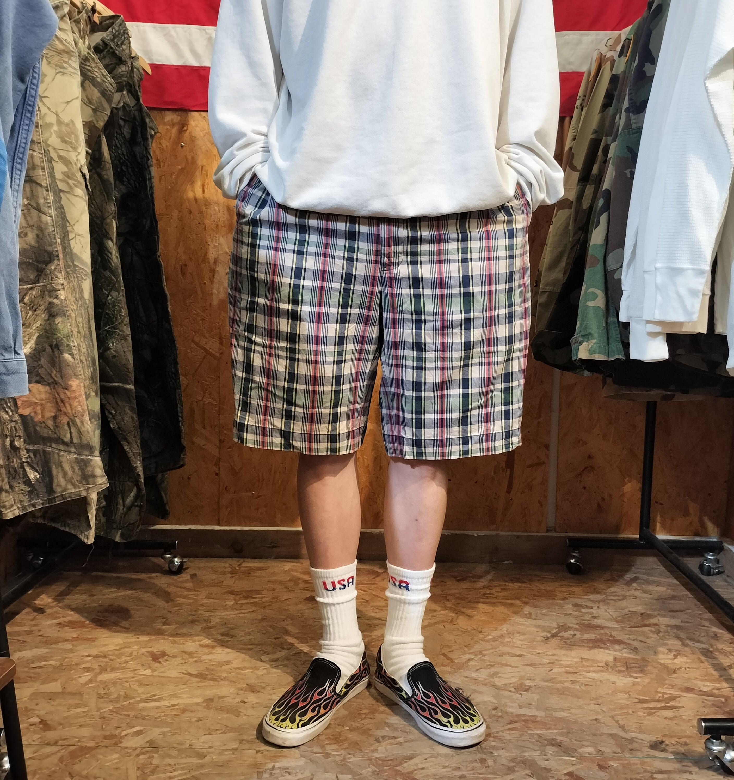 Used ショートパンツ◆W35 Polo by Ralph Lauren チェックショーツ◆USA古着 ヴィンテージ