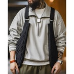 Overlay Half-Zip Quilted Vest ◇2color H0188