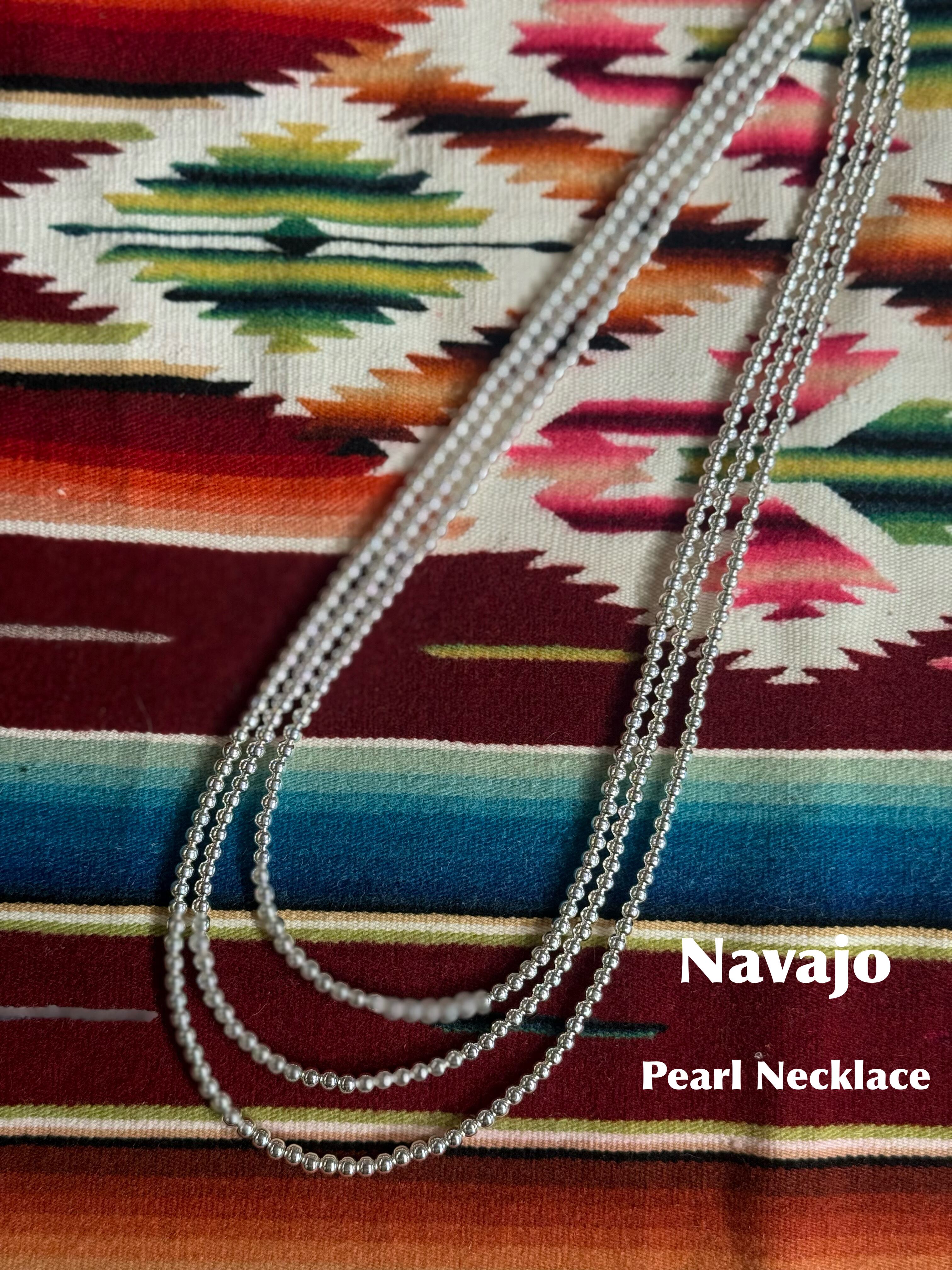 Navajo Pearl Necklace 丸型4㎜ 長さ50㎝ ナバホ族 ナバホパール