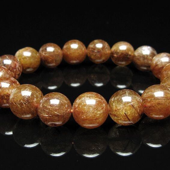ルチルクォーツ ブレスレット 13mm ブロンズルチル ブレス一点物 111-50714